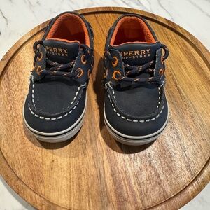 Sperry Top-Sider Toddler Intrepid Boat Shoes Navy‎ & Orange Size 3M